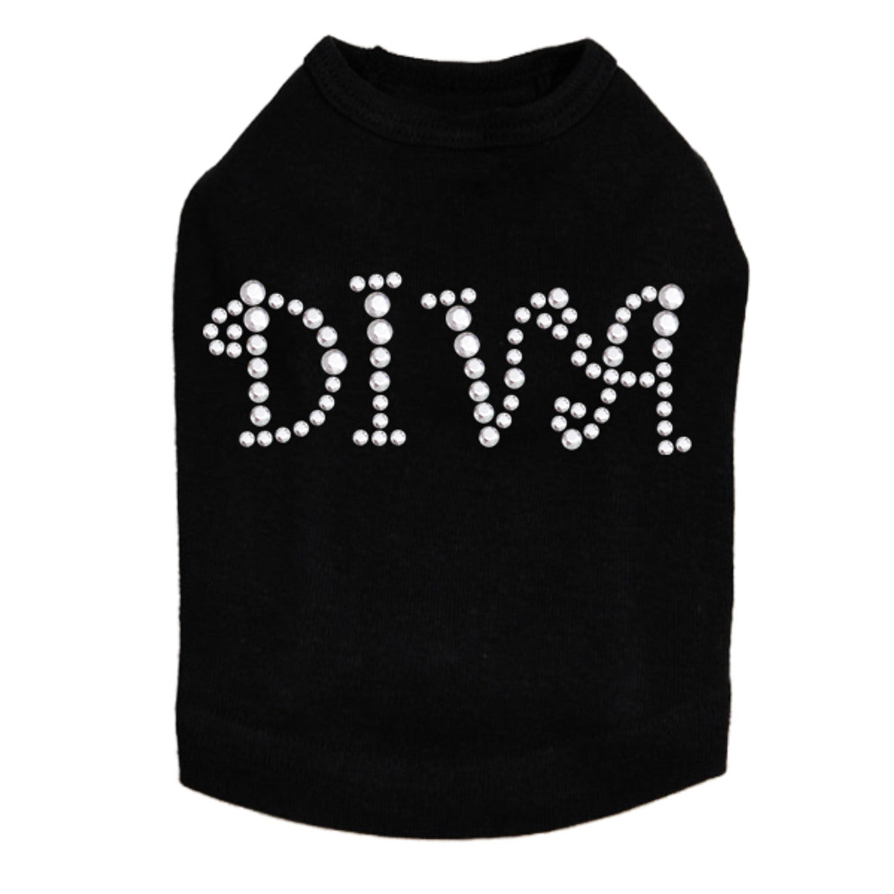 Diva (Silver Rhinestuds) - Dog Tank