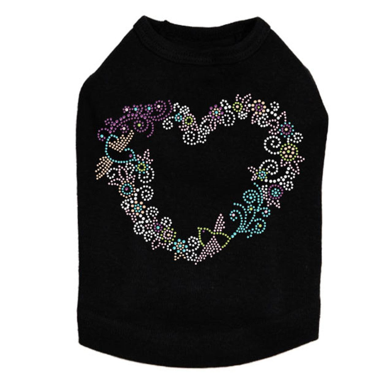 Spring Flower & Bird Heart - Dog Tank