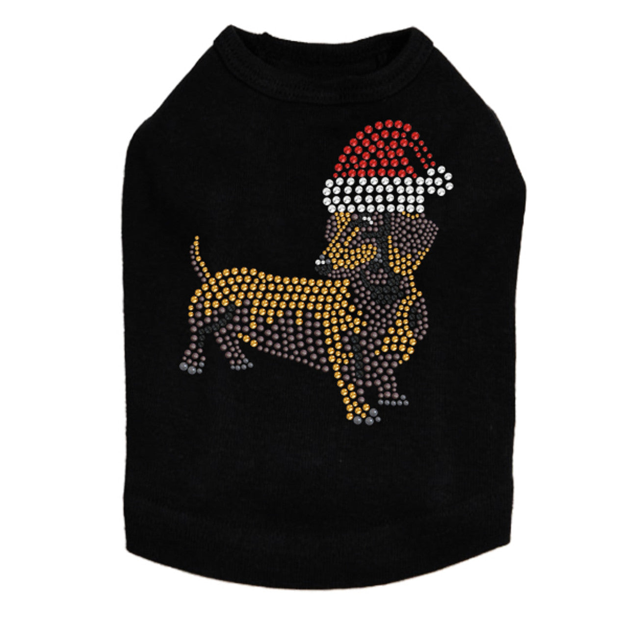 Dachshund 2 with Santa Hat - Dog Tank