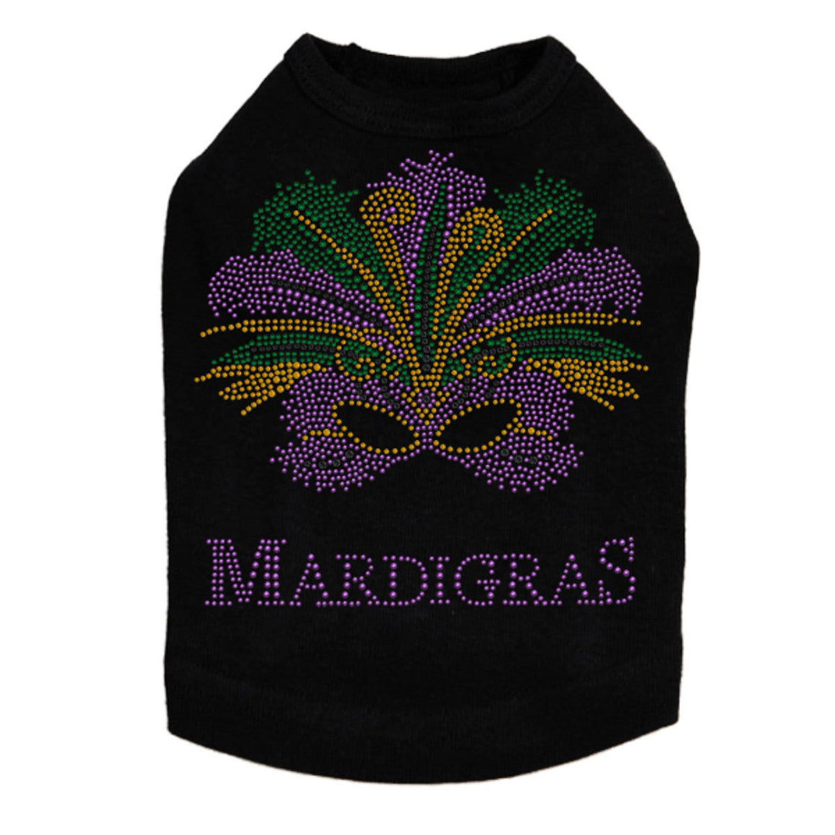 Mardi Gras with Mask - Dog Tank