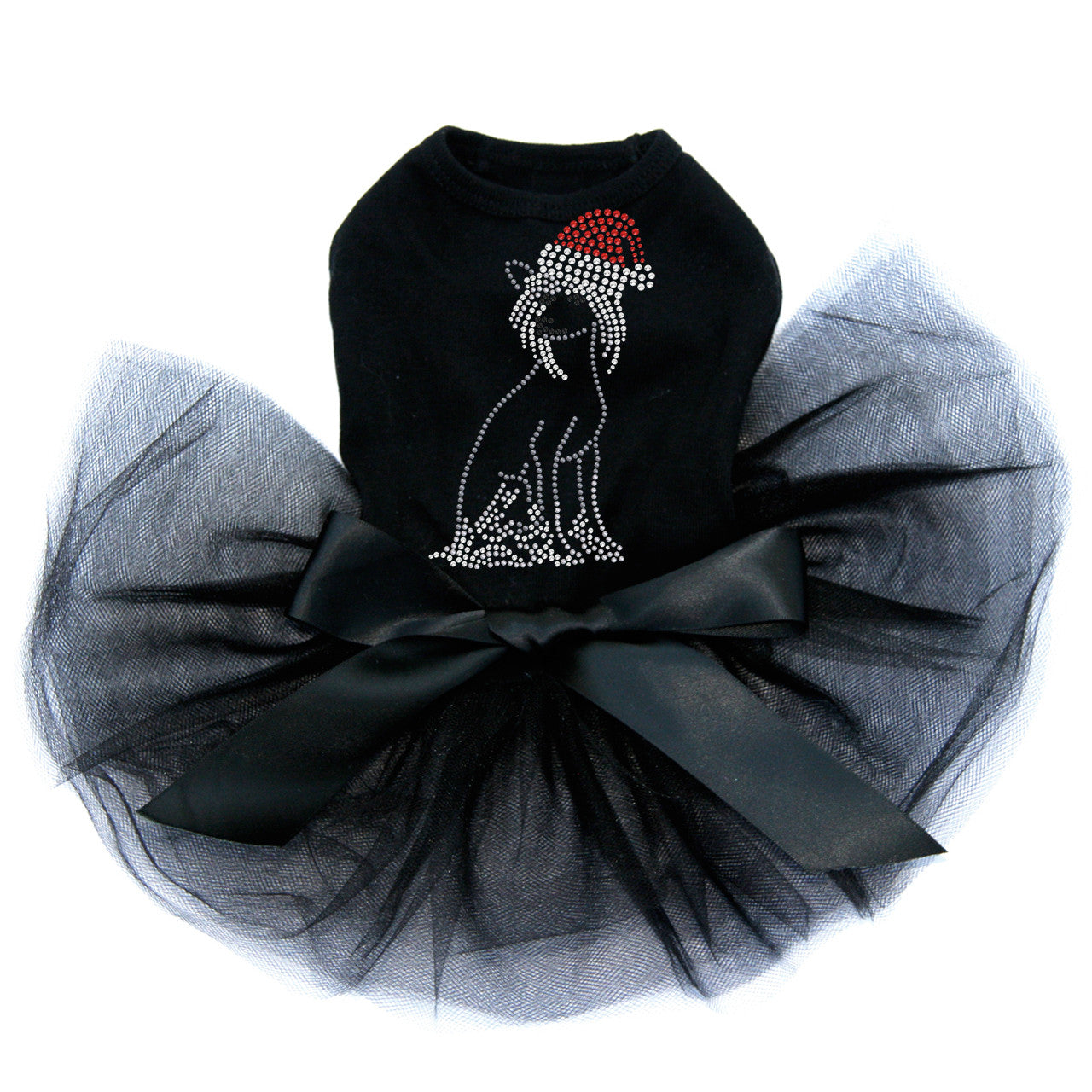 Chinese Crested with Santa Hat - Custom Tutu