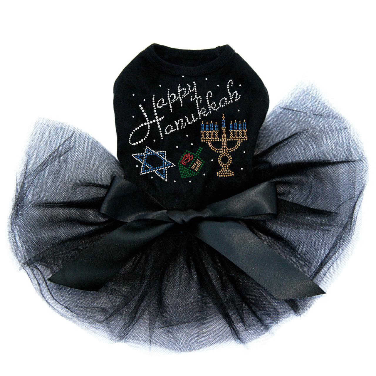 Happy Hanukkah - Dreidel, Menorah and Star of David - Custom Tutu