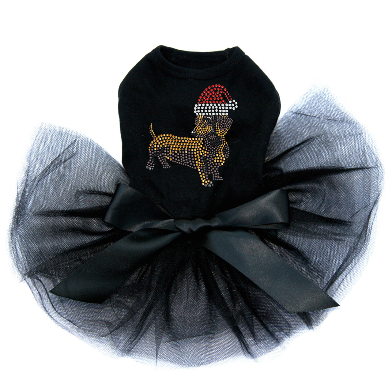Dachshund 2 with Santa Hat - Custom Tutu