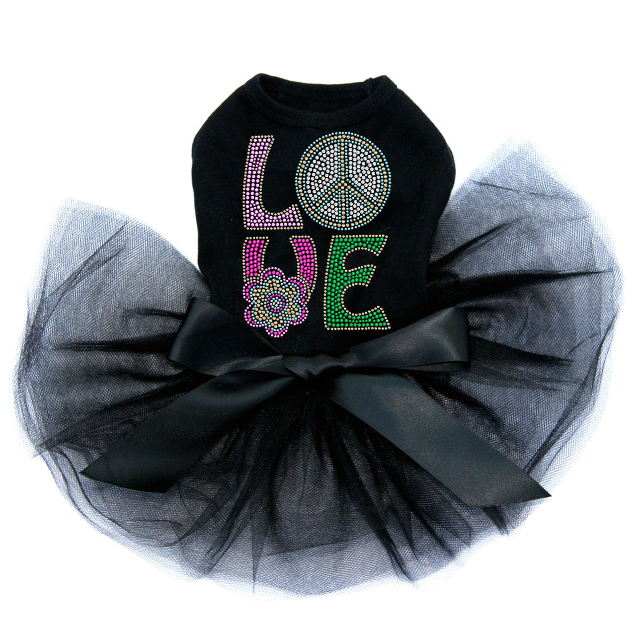 Love with Peace Sign & Flower - Custom Tutu
