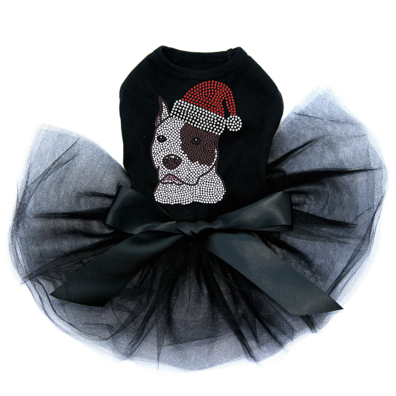 Pit Bull with Santa Hat - Custom Tutu