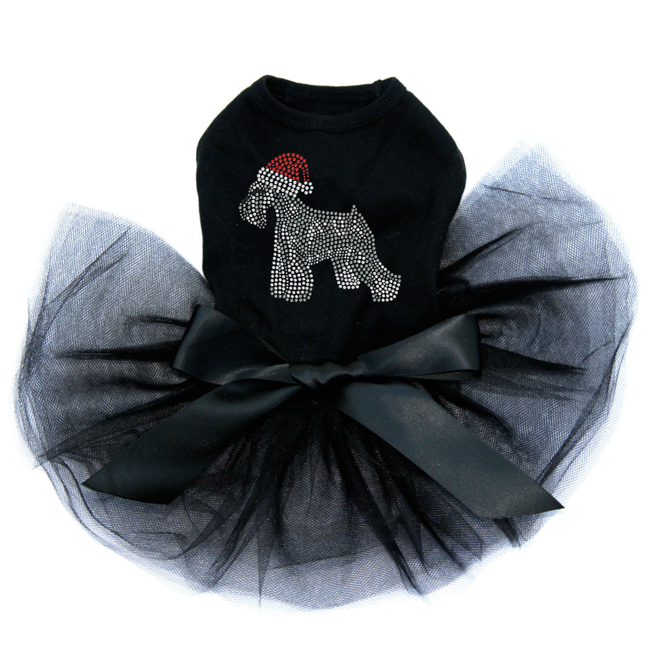 Schnauzer with Santa Hat - Custom Tutu