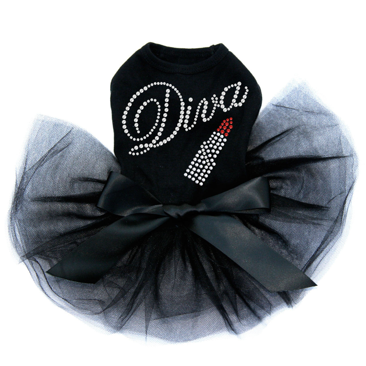 Diva with Austrian crystal Red Lipstick -Custom Tutu