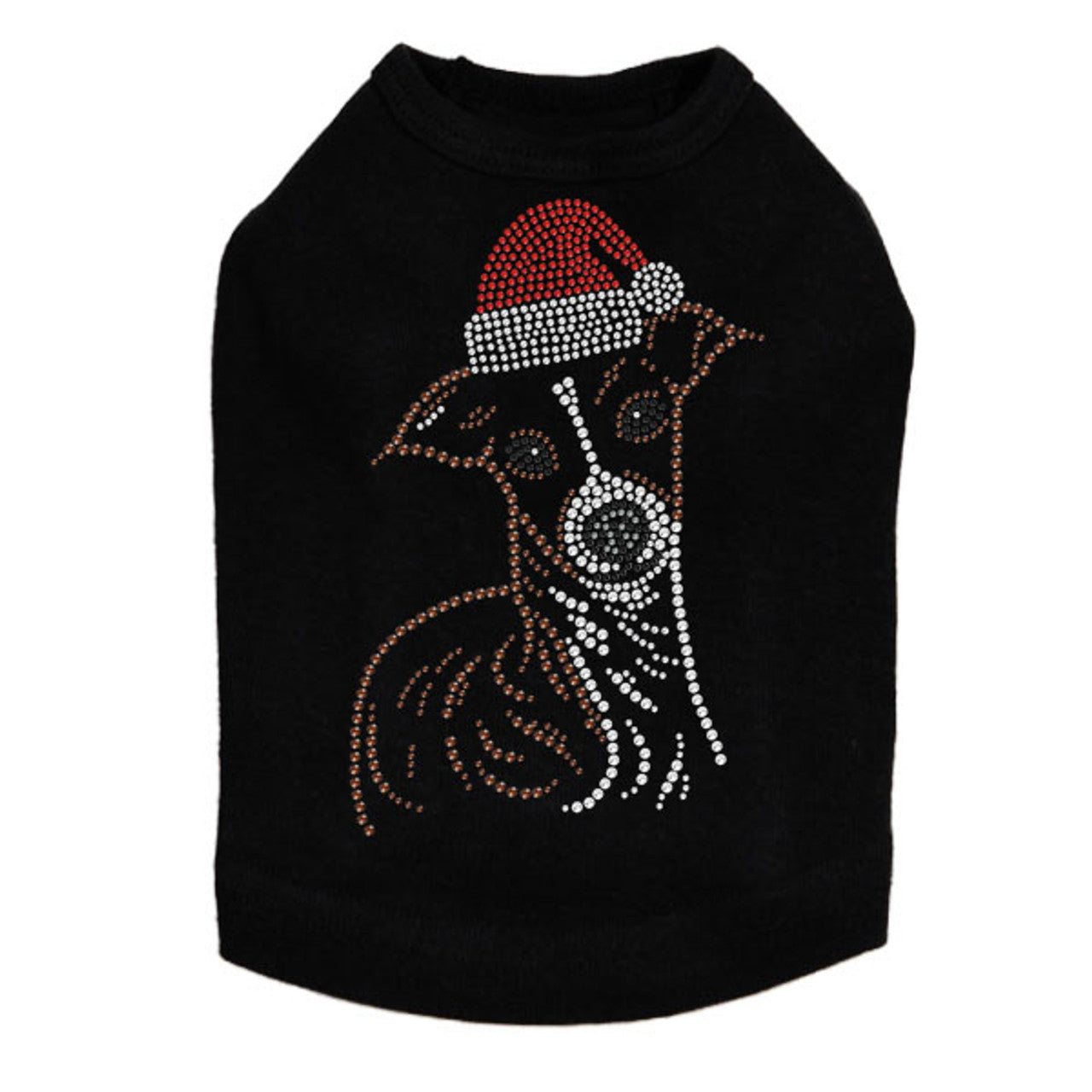 Italian Greyhound Face with Santa Hat - Dog Tank