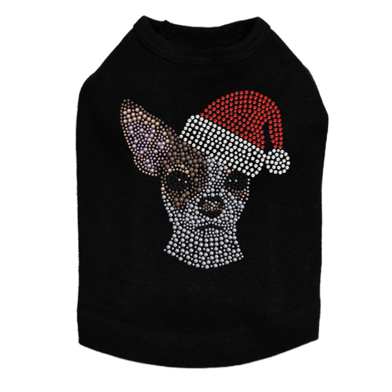 Chihuahua Face with Santa Hat - Dog Tank