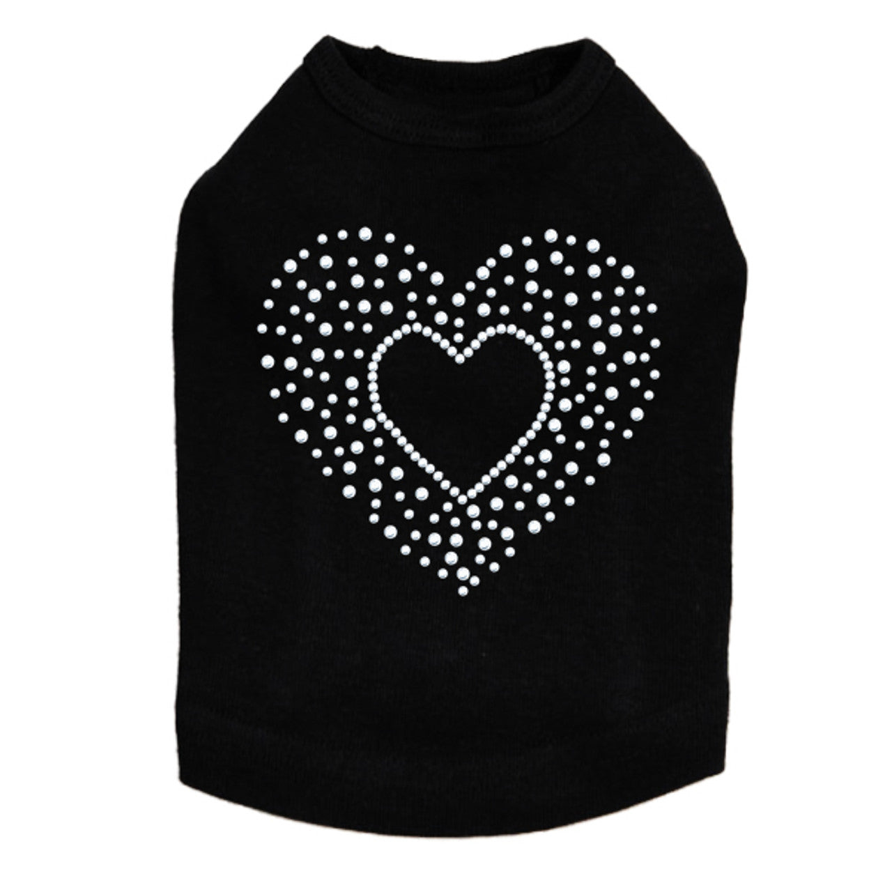 Heart with Scattered Stones - Dog Tank