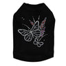 Black Butterfly with Flowers - Dog Tank