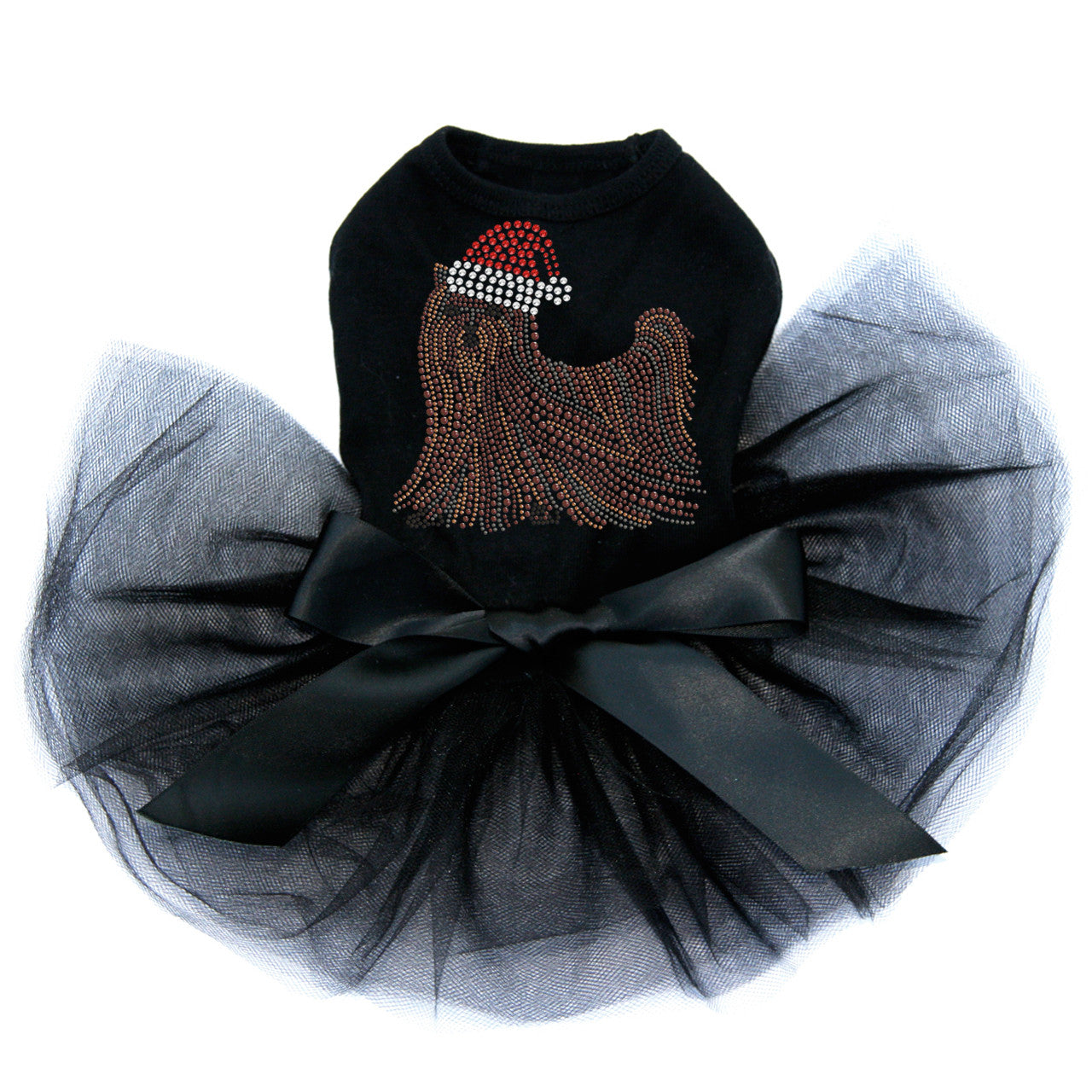Yorkie with Santa Hat - Custom Tutu