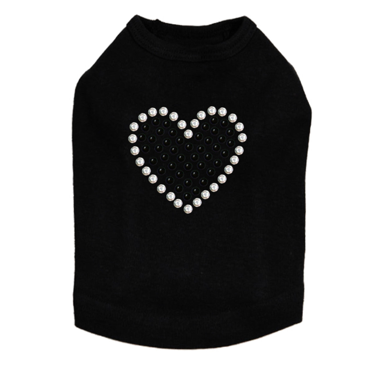 Black Rhinestone Heart - Dog Tank