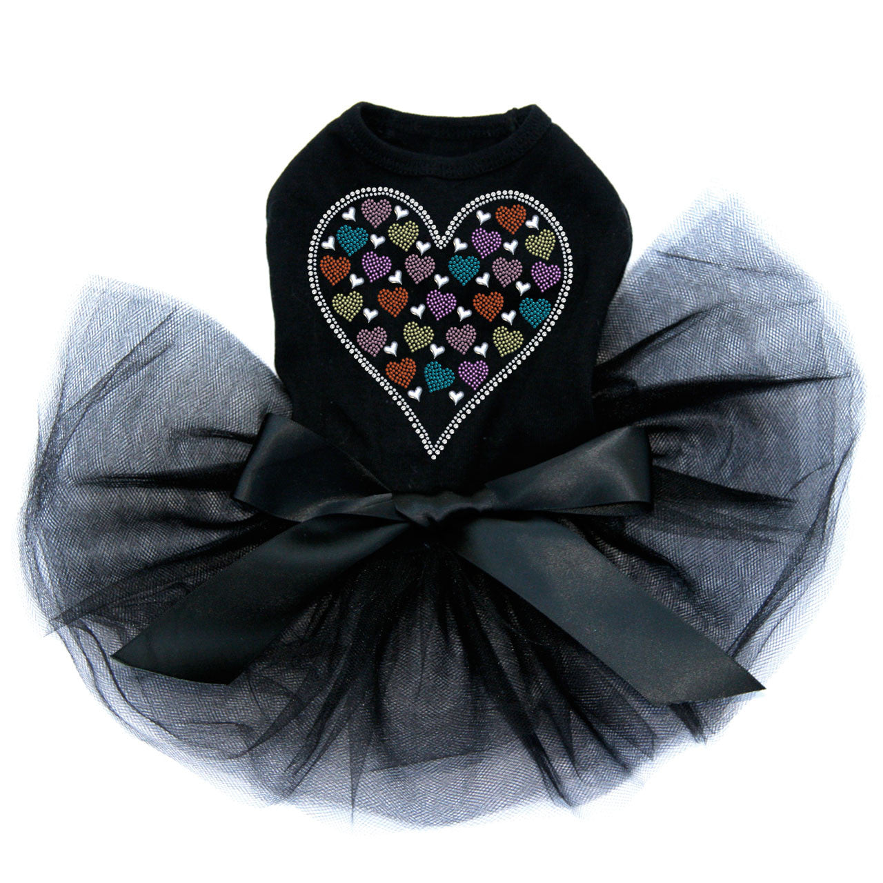 Heart with Multicolor Rhinestud Hearts - Custom Tutu