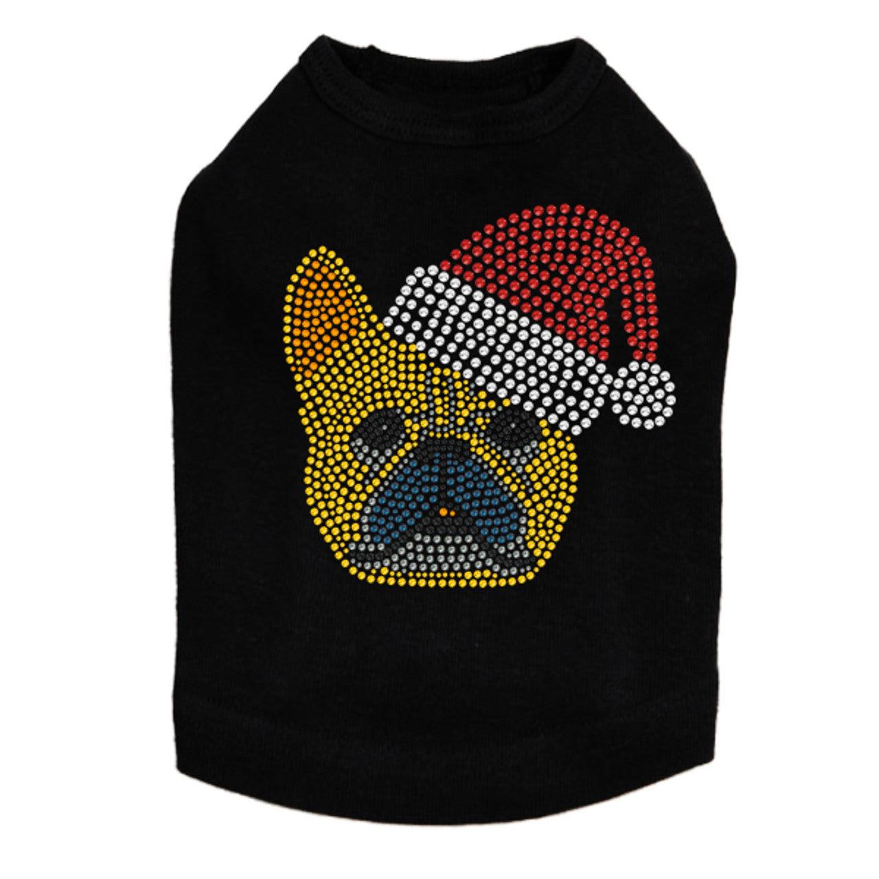 French Bull Dog with Santa Hat - Dog Tank