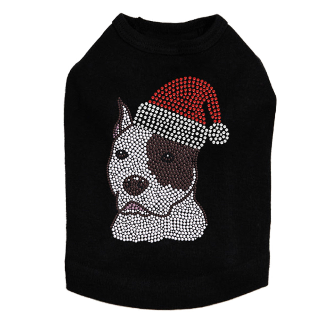 Pit Bull with Santa Hat - Dog Tank