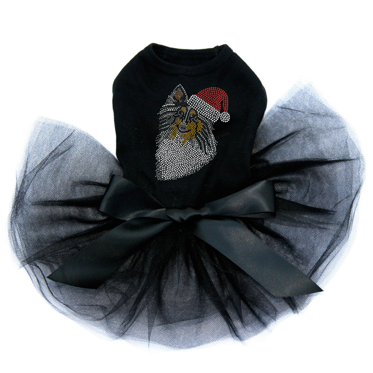 Sheltie Face (Tri Color) with Santa Hat - Custom Tutu