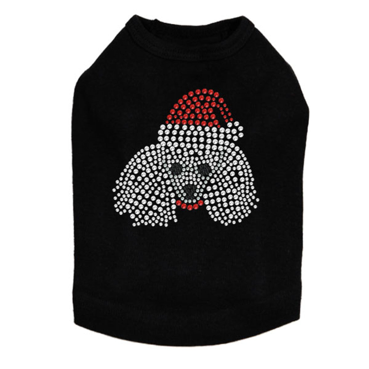Poodle Face with Santa Hat - Dog Tank