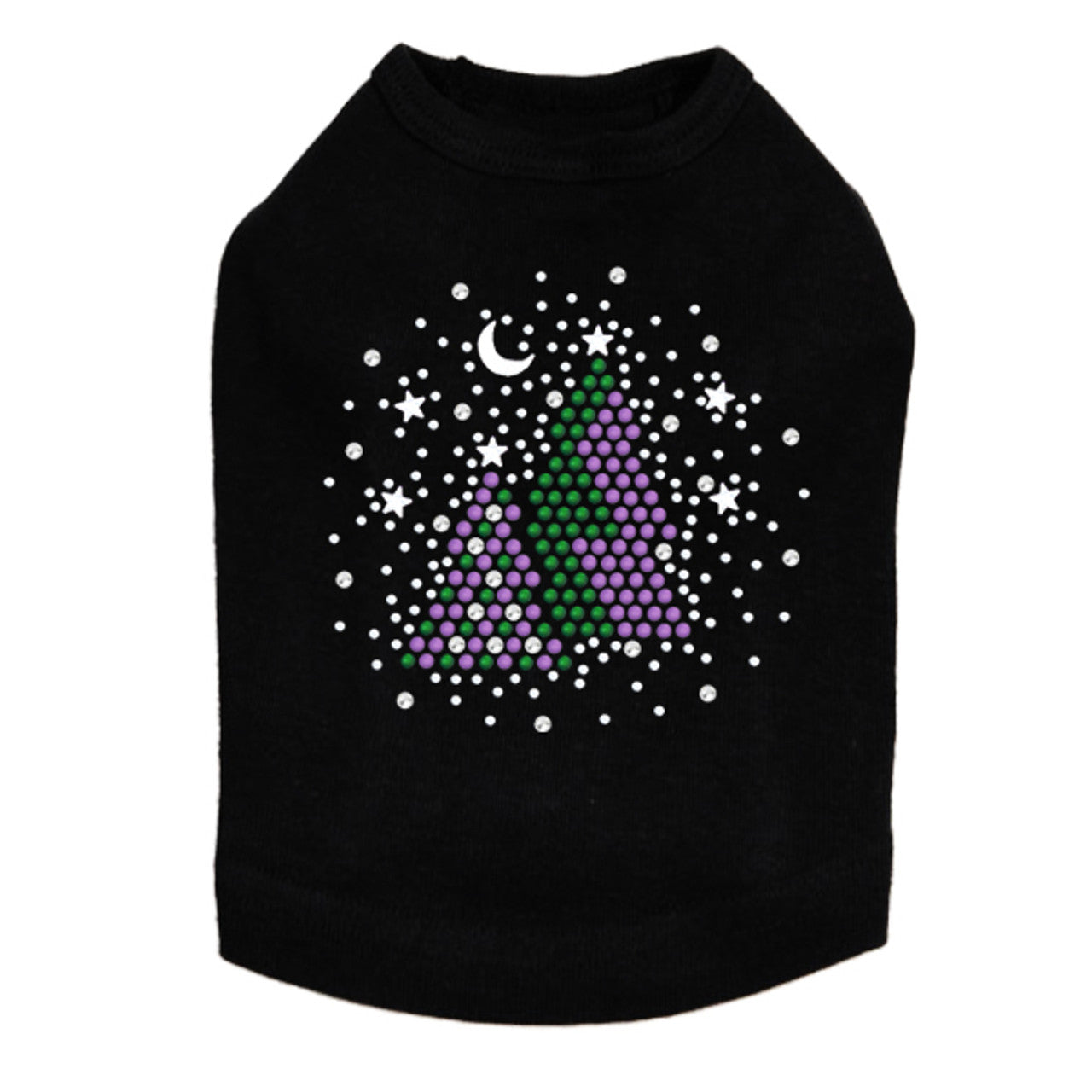 Purple & Green Christmas Trees with Snowflakes - Dog Tank