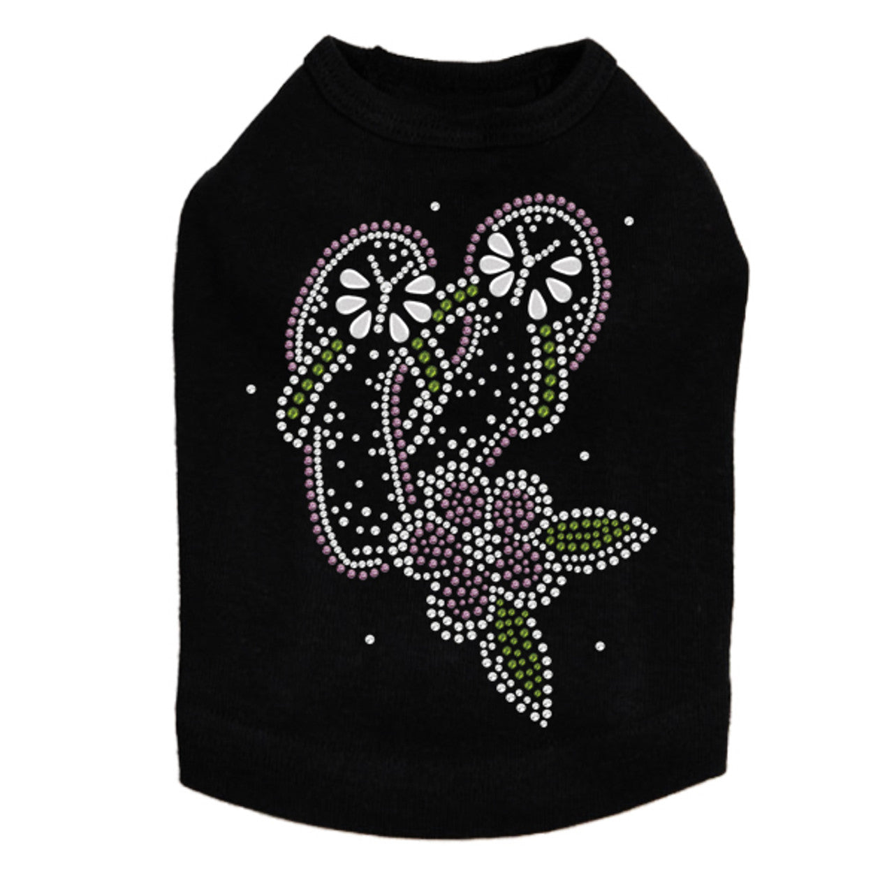 Pink Flip Flops with Flowers - Dog Tank