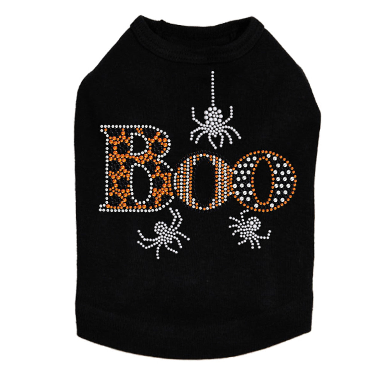 Boo with Silver Spiders - Dog Tank