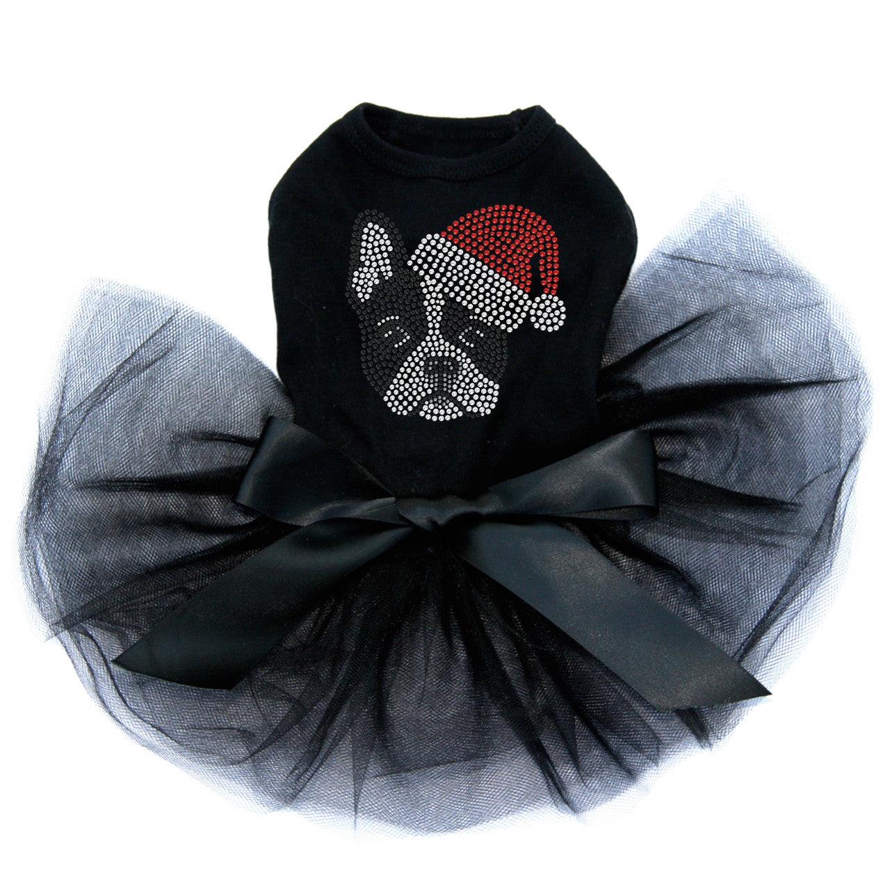 Boston Terrier with Santa Hat - Custom Tutu