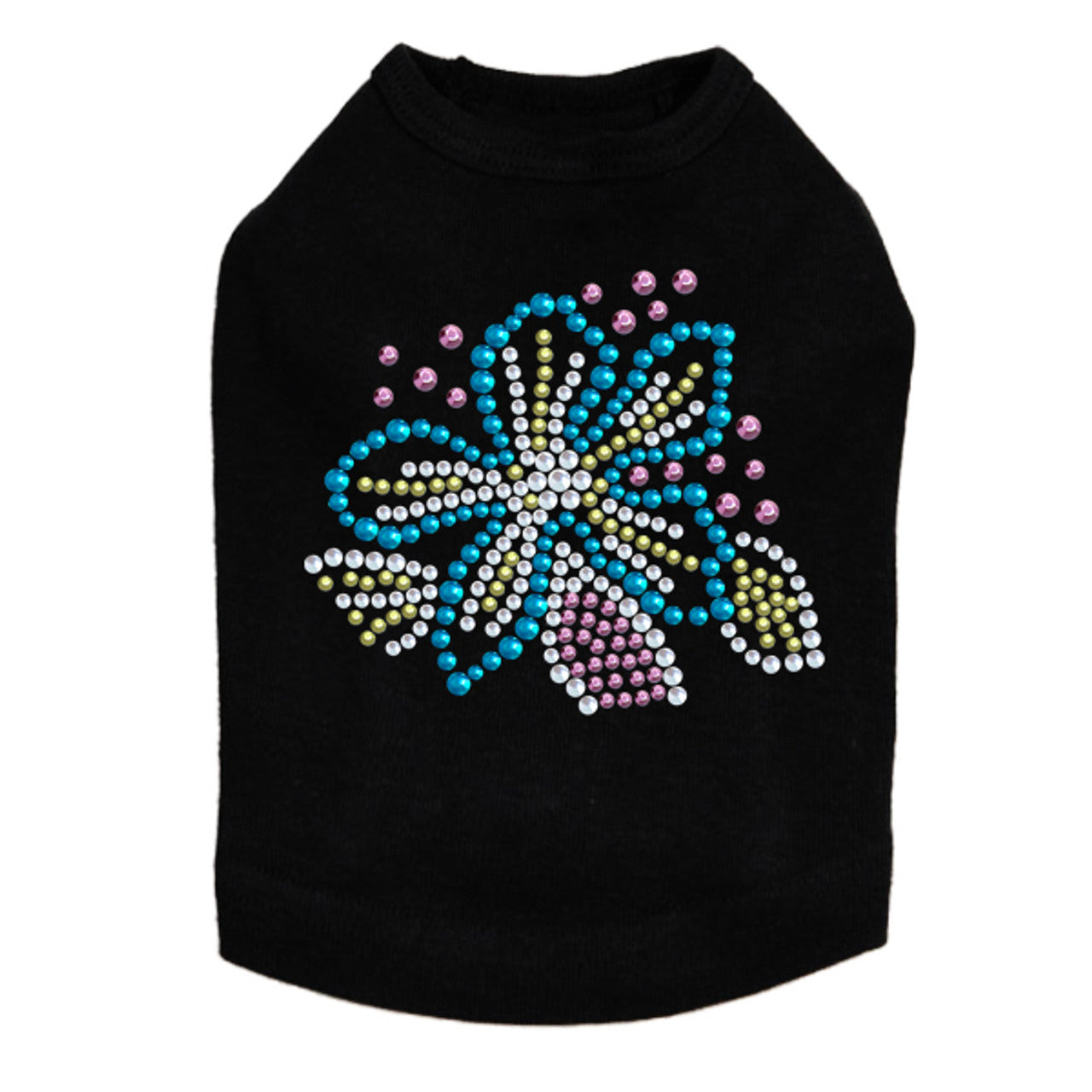 Turquoise Flower - Dog Tank