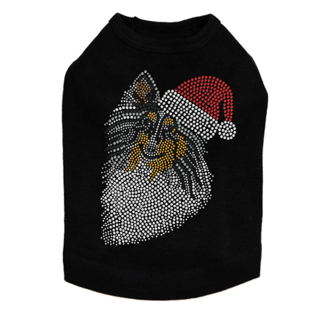 Sheltie Face (Tri Color) with Santa Hat - Dog Tank
