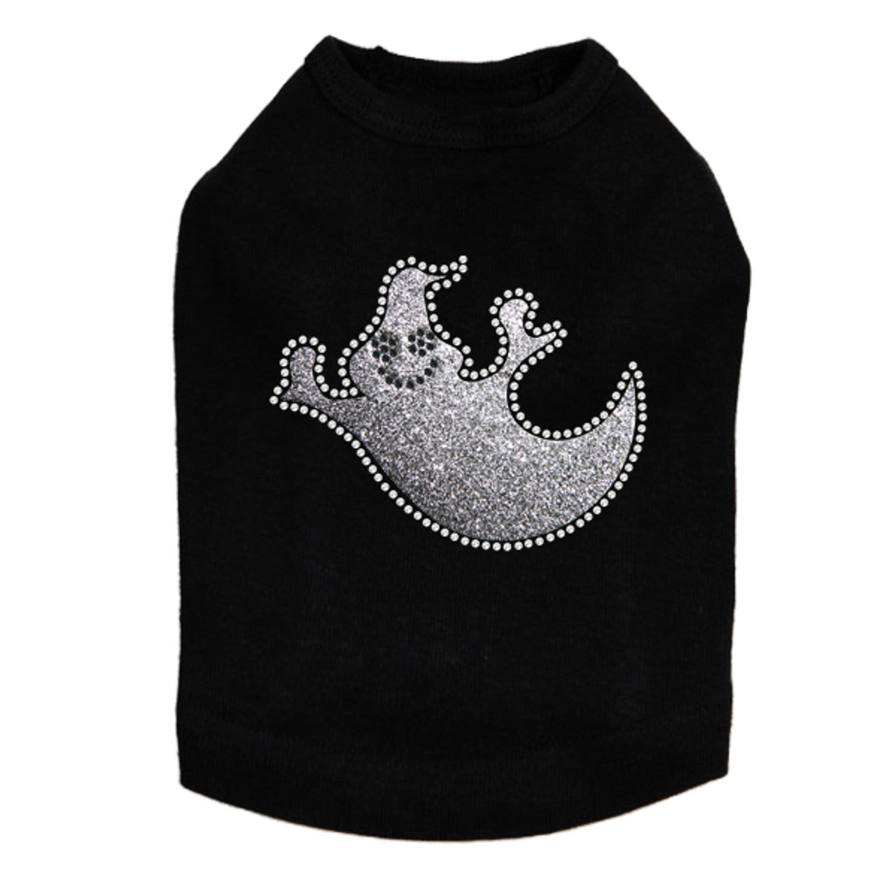 Silver Glitter Ghost - Dog Tank