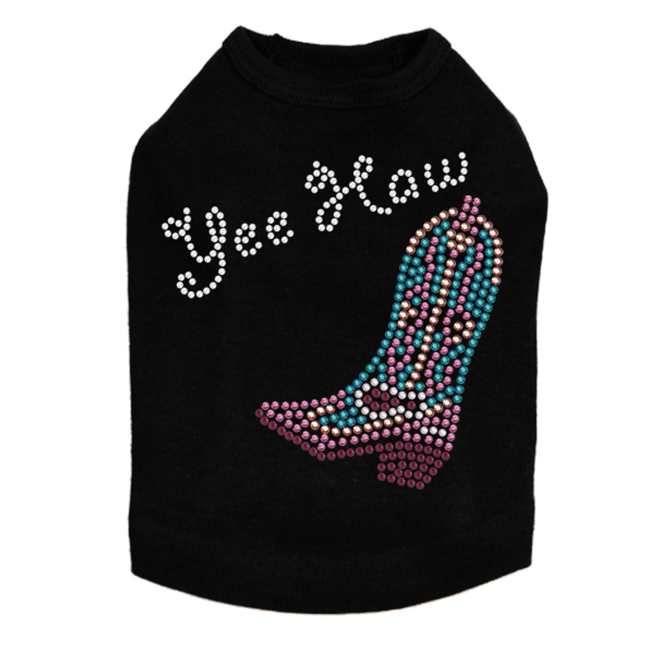Boot (Pink & Turquoise with Yee Haw) - Dog Tank