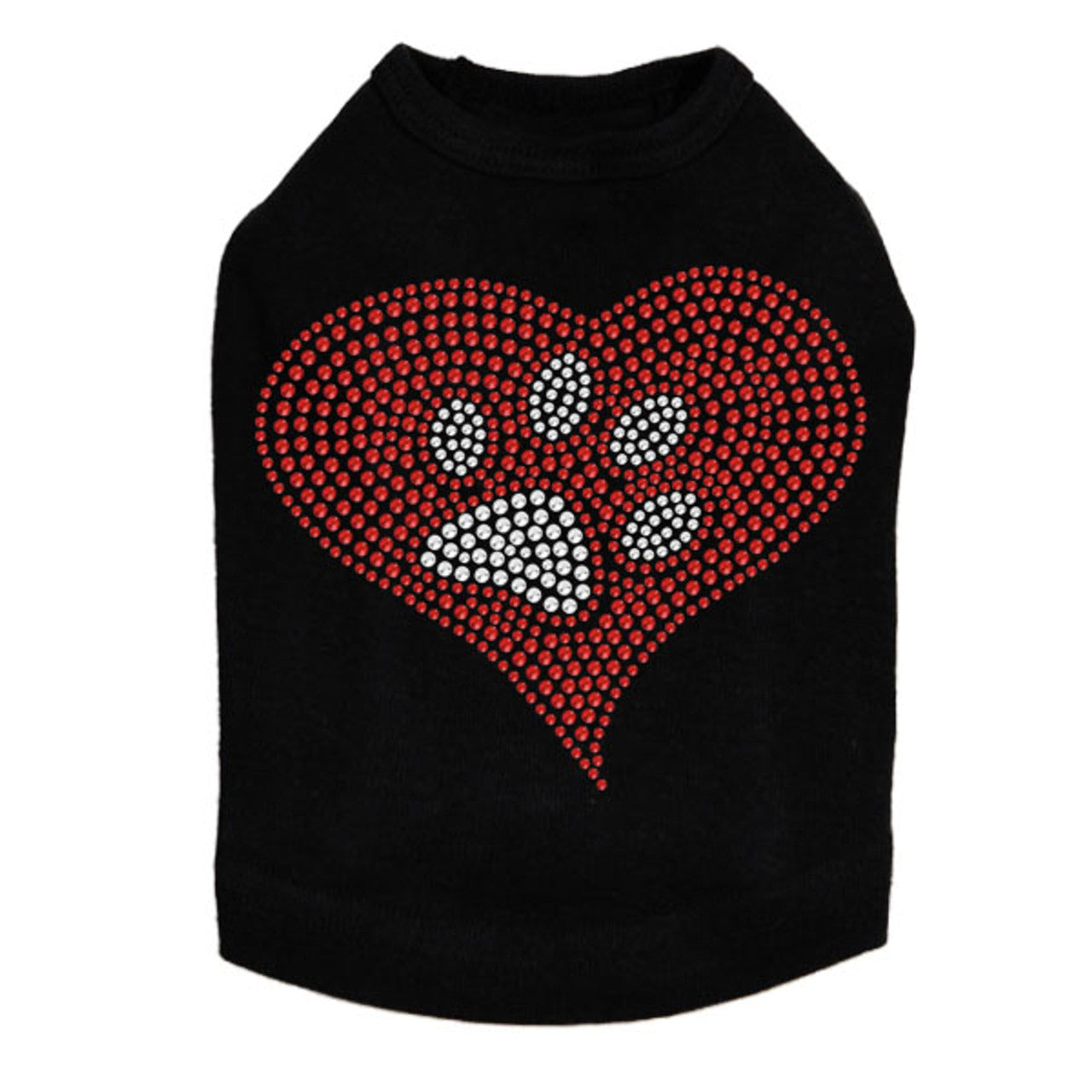 Red Heart with Paw 2 - Dog Tank