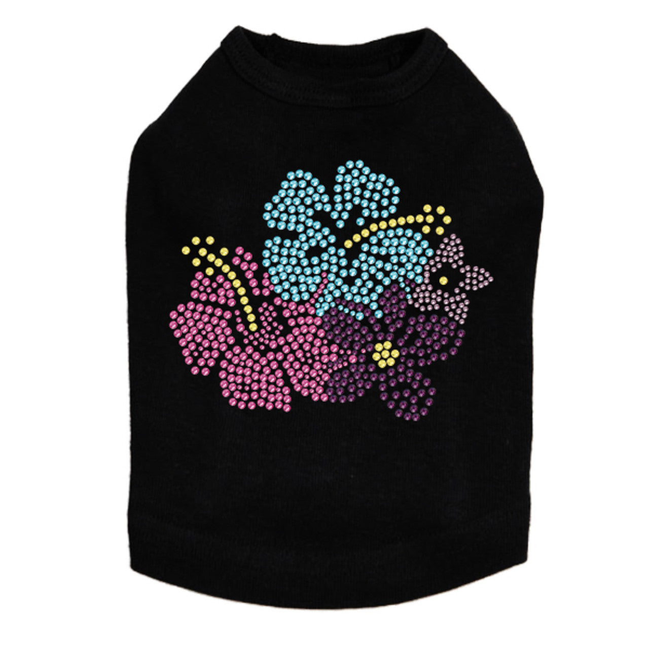 Pink, Blue & Purple Hibiscus - Dog Tank