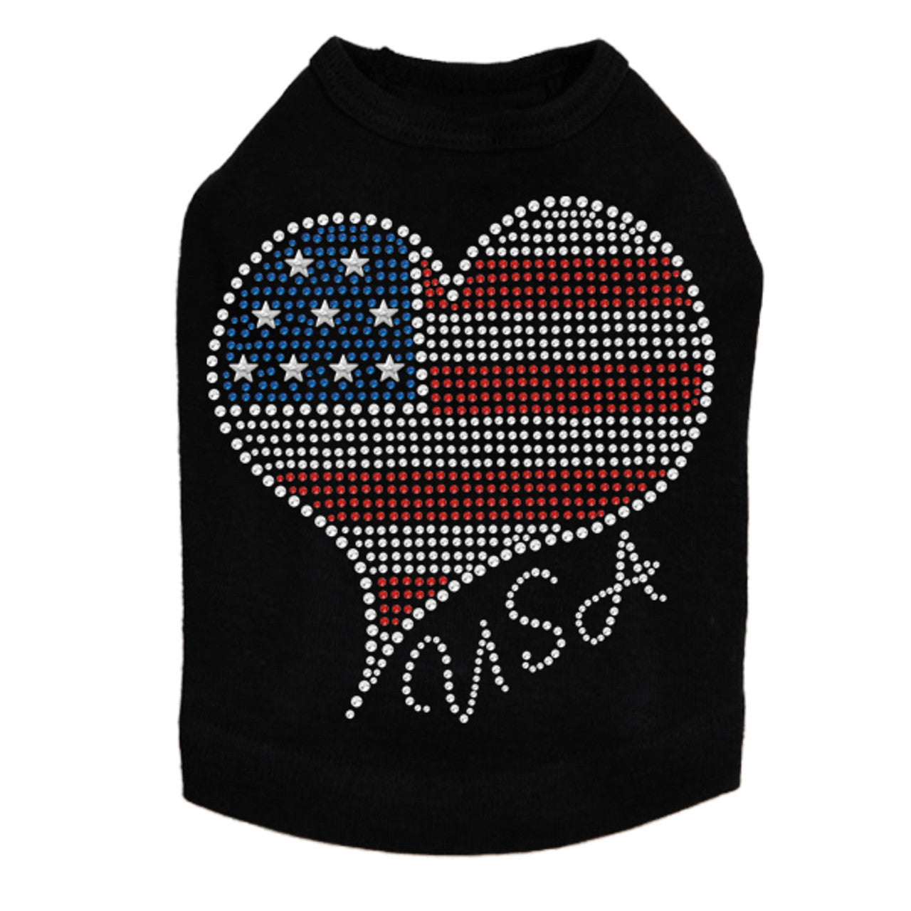 Patriotic American Heart 3 - Dog Tank