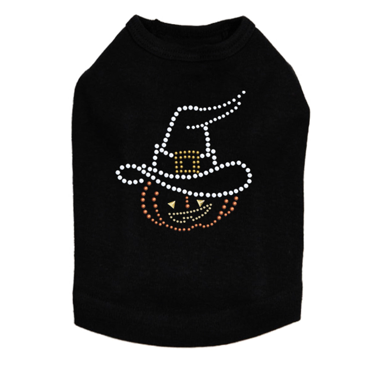 Pumpkin with Witch Hat - Dog Tank