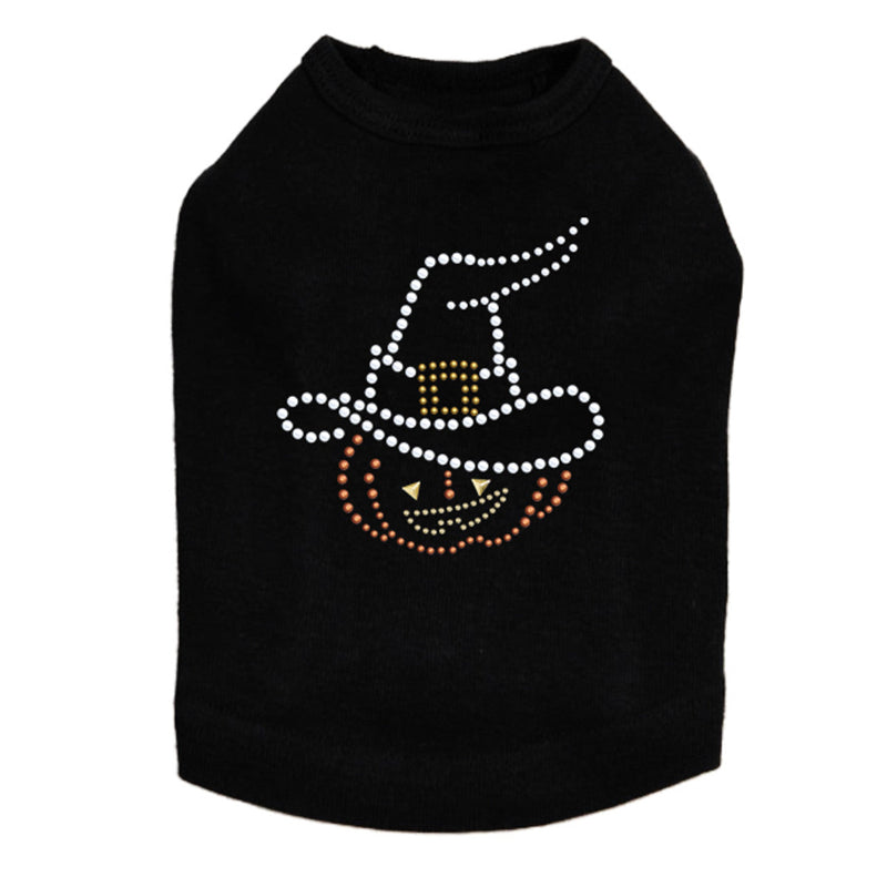 Pumpkin with Witch Hat - Dog Tank