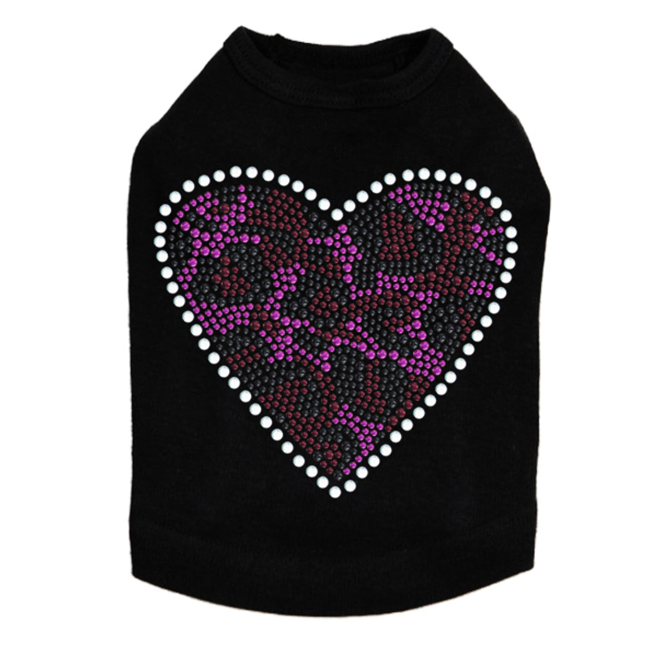 Fuchsia Leopard Heart - Dog Tank