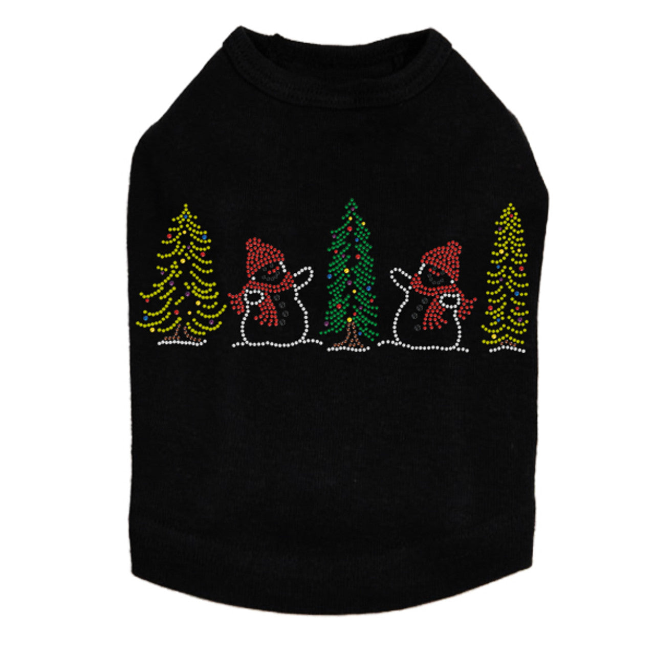 Two Snowmen in Trees - Dog Tank