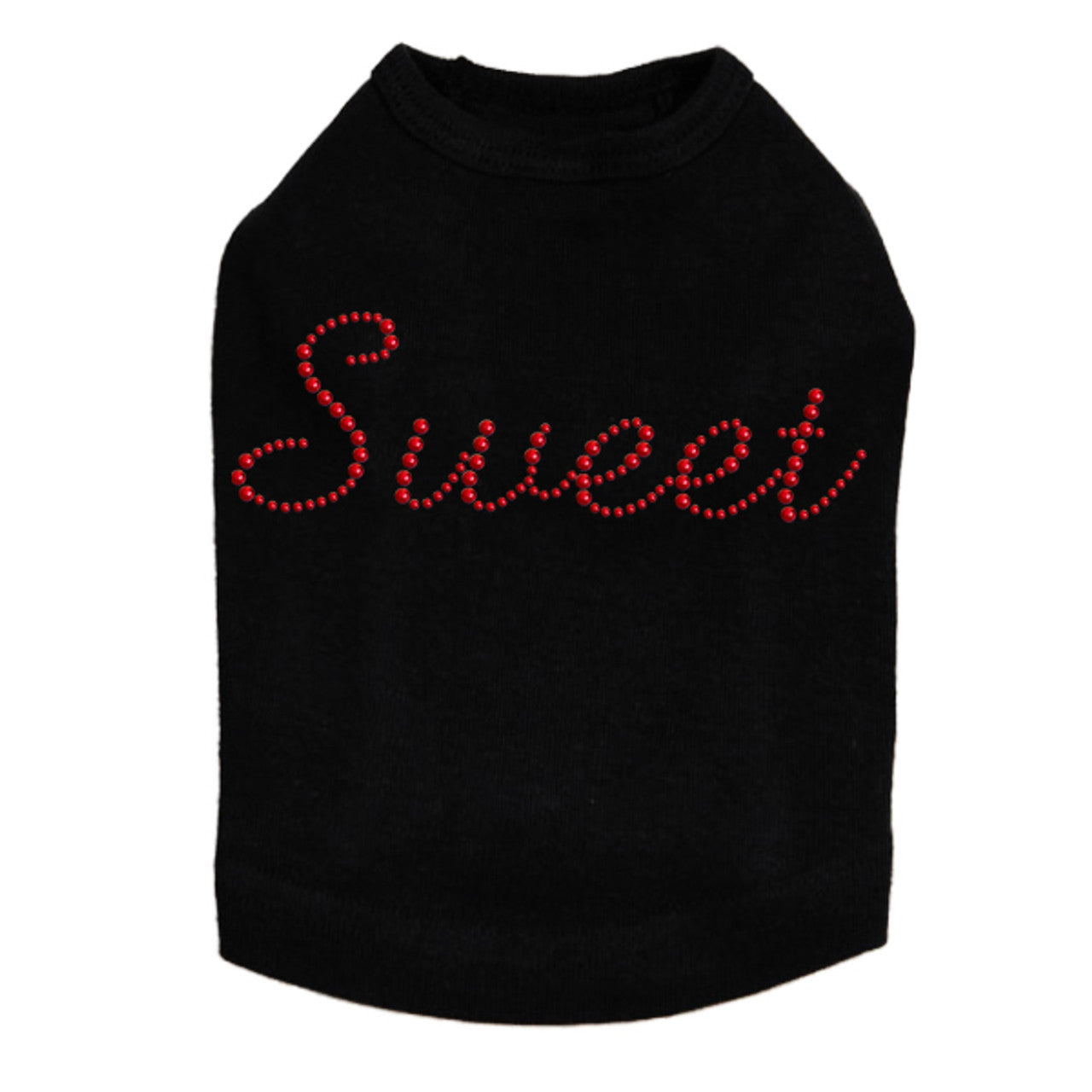 Sweet (Red Rhinestuds) - Dog Tank