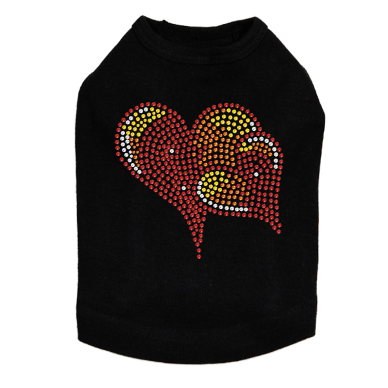 Red, Orange & Yellow Hearts - Dog Tank