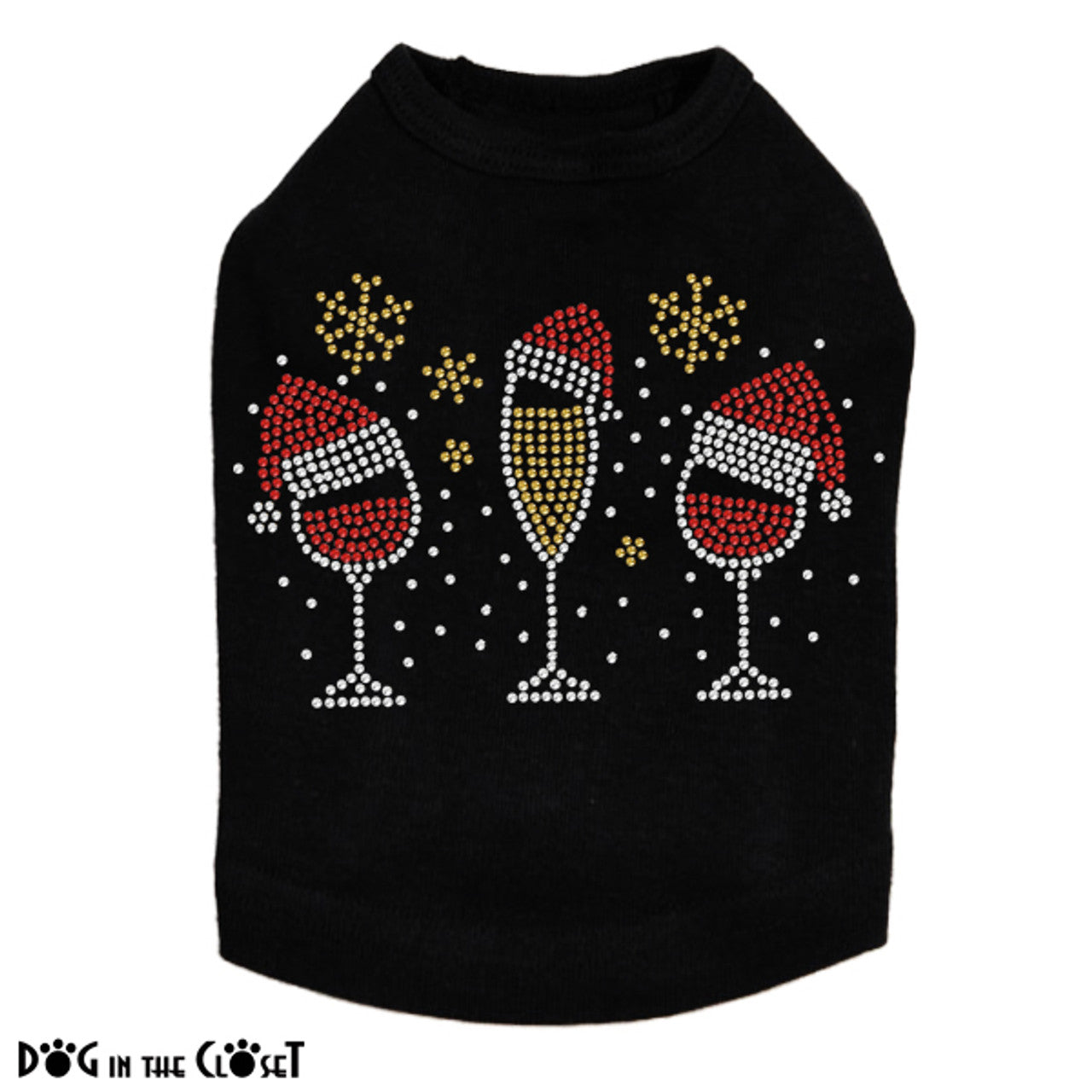 Christmas Wine Glasses - Dog Tank