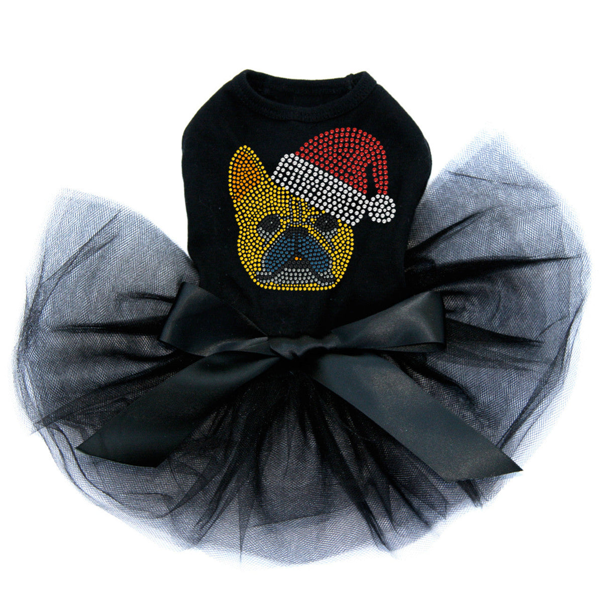 French Bull Dog with Santa Hat - Custom Tutu