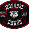 Mongrel Dawg Oval EMBROIDERY Patch (4) -BLACK