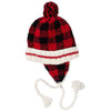 Hand Knit Wool Buffalo Plaid Hat