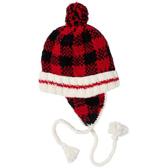 Chilly Dog Hand Knit Wool Buffalo Plaid Wool Hat