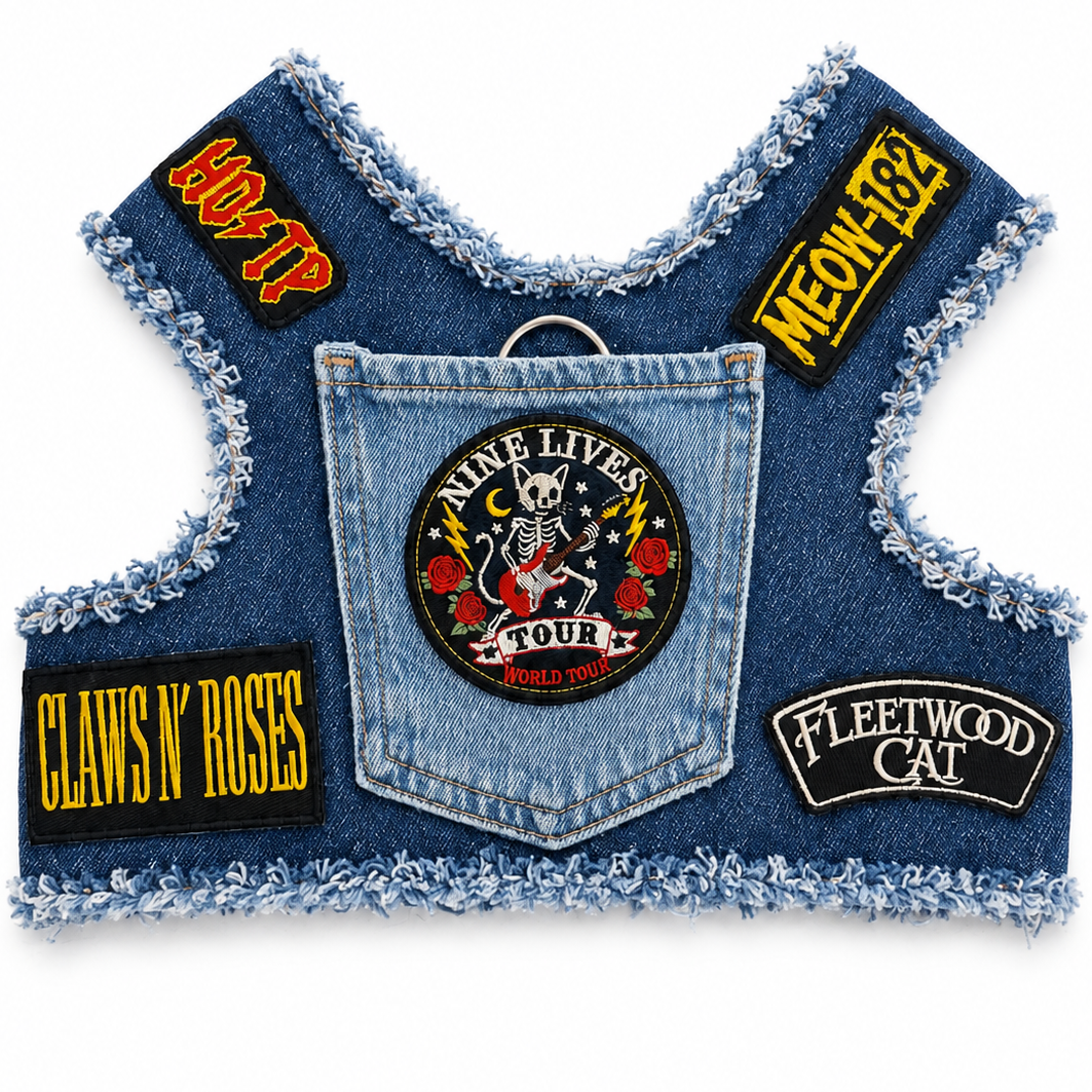 Heads or Tails Pup 9 Lives Cotton Pet Harness