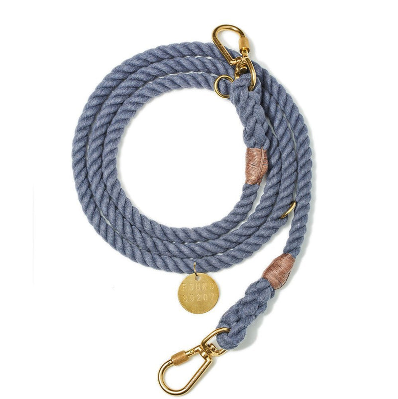 Blue Jean Up-Cycled Rope Dog Leash, Adjustable - Found My Animal