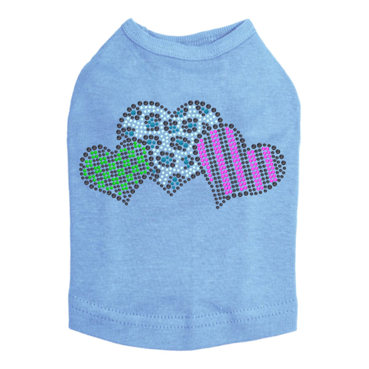 Leopard, Checks, & Stripes Multicolor Hearts - Dog Tank