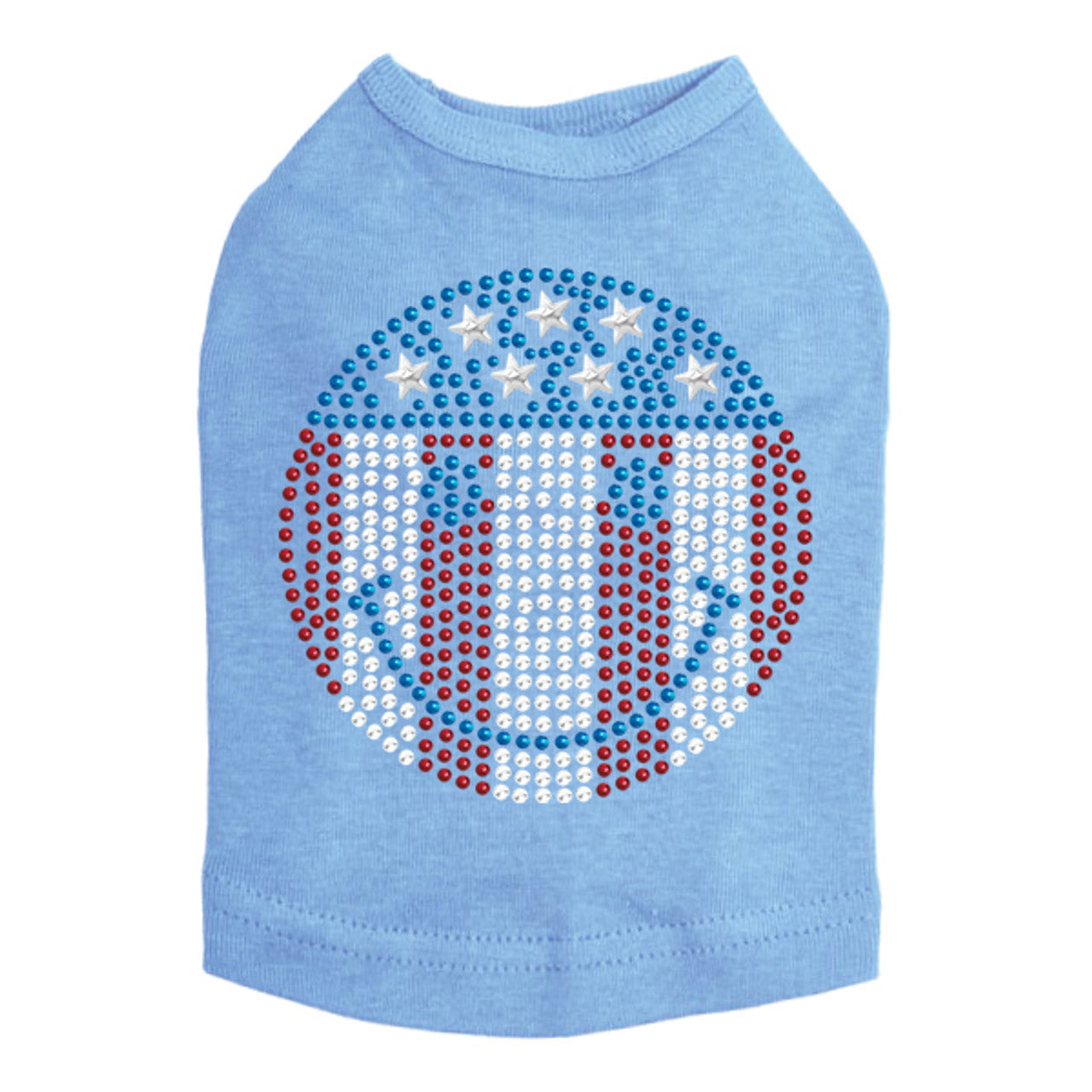 Happy Face Red, White, & Blue - Dog Tank