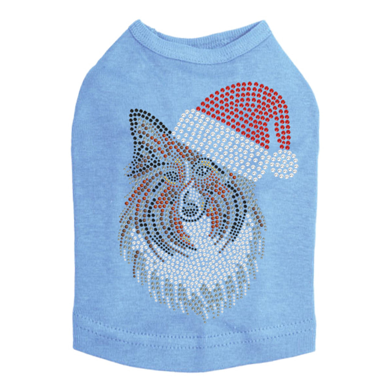 Sheltie Face with Santa Hat - Dog Tank