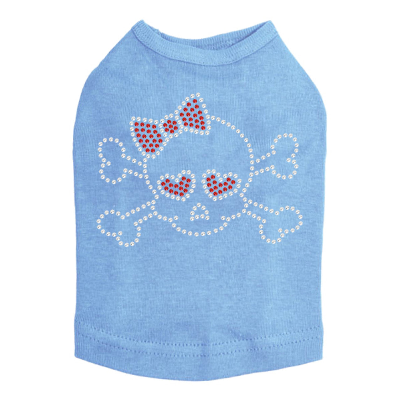 Skull with Red Bow - Dog Tank